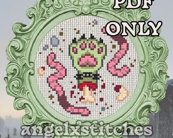 Cat Dead, Details Later - Zombie Kitty Cross Stitch Pattern - PDF ONLY