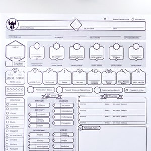 Paladin Custom Character Sheet - Printable and Form-Fillable