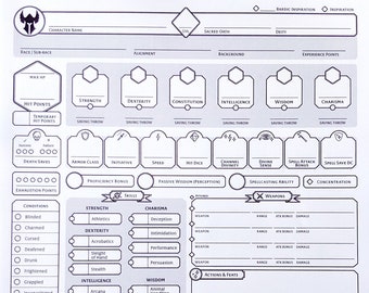 Cleric Custom made Personality Sheet DnD 5e Printable and Etsy image about 5e Printable Character Sheet named Cleric Personalized Personality Sheet DnD 5e Printable and Etsy
