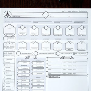 Warlock Custom Character Sheet - Printable and Form-Fillable