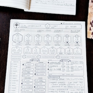 Cleric Custom Character Sheet Printable and Form-Fillable image 8