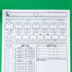 Druid Custom Character Sheet - Printable and Form-Fillable