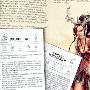 Cartas de hechizos de druida personalizadas