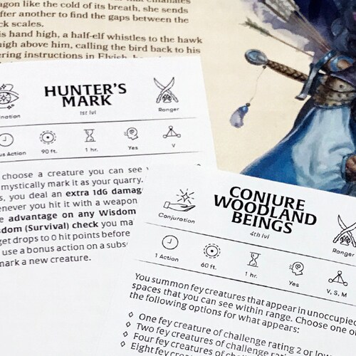Printable Spell Cards Dnd 5e PDF Fillable Digital | Etsy
