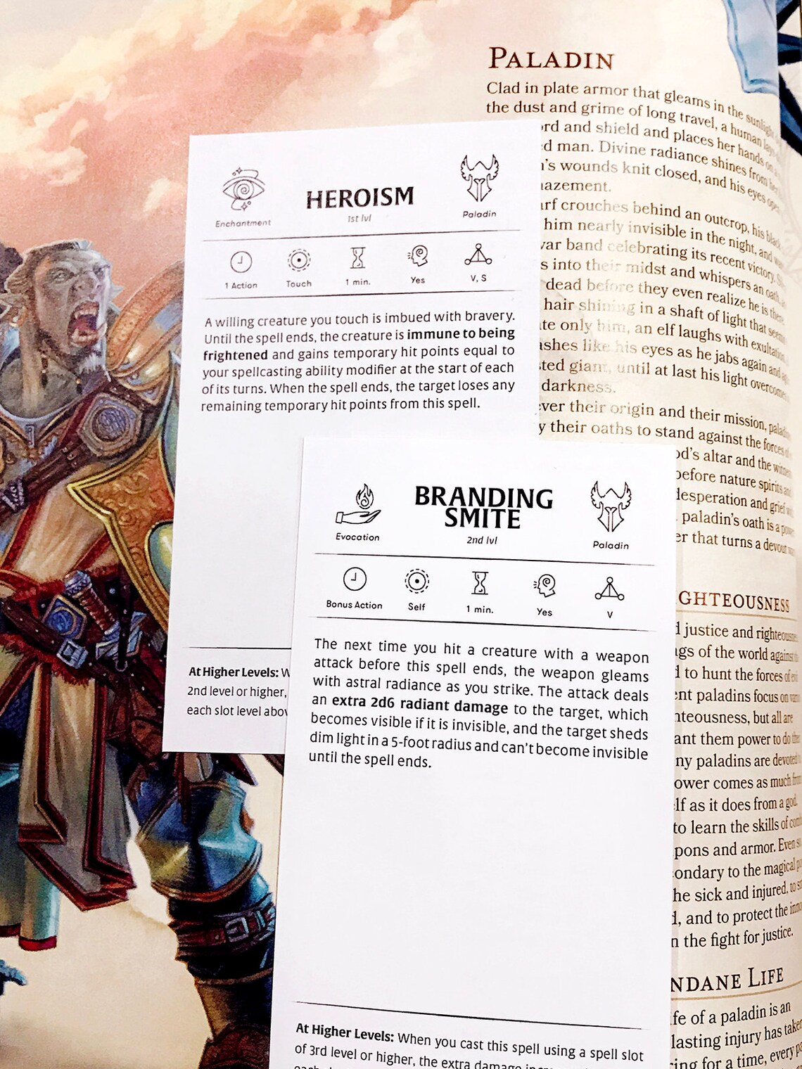 Custom Paladin Spell Cards Dungeons and Dragons DnD 5e | Etsy