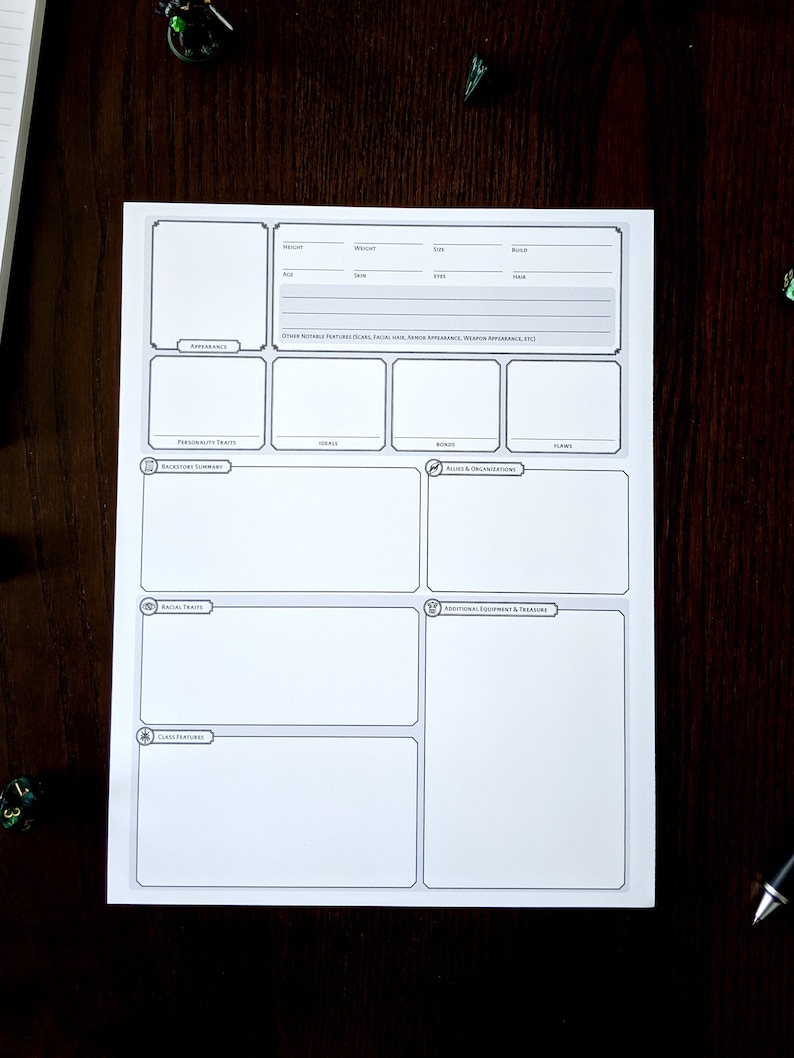 Warlock Custom Character Sheet DnD 5e Printable and | Etsy