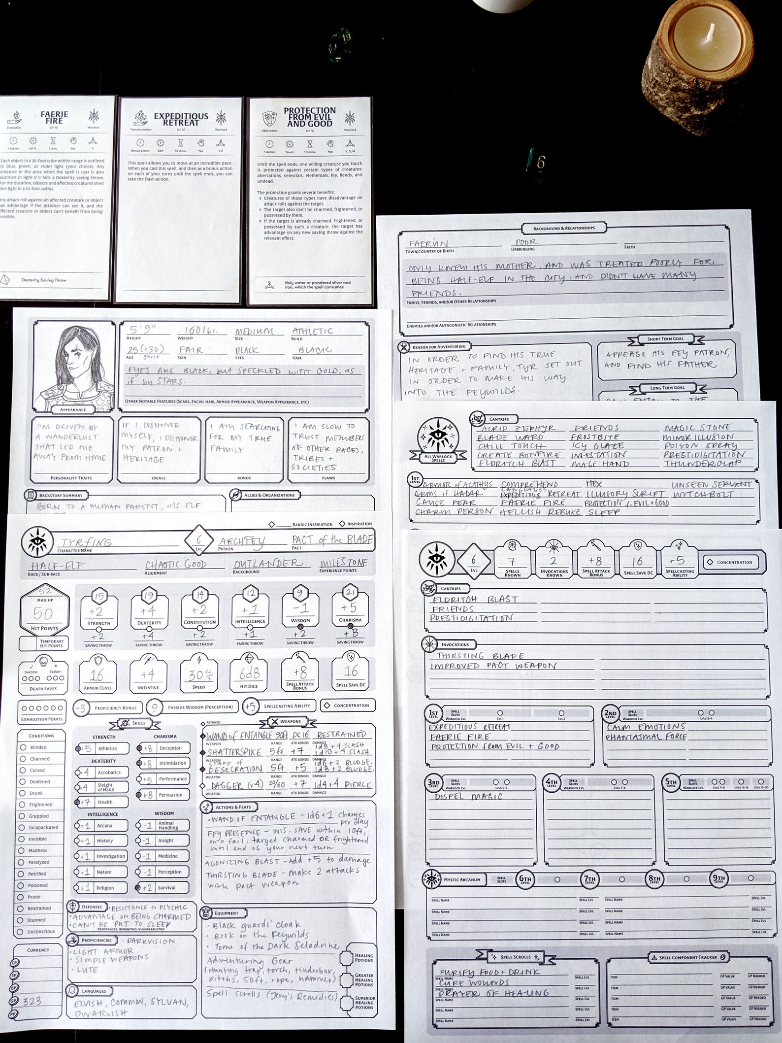 Dnd Warlock Spell 5e Sheet