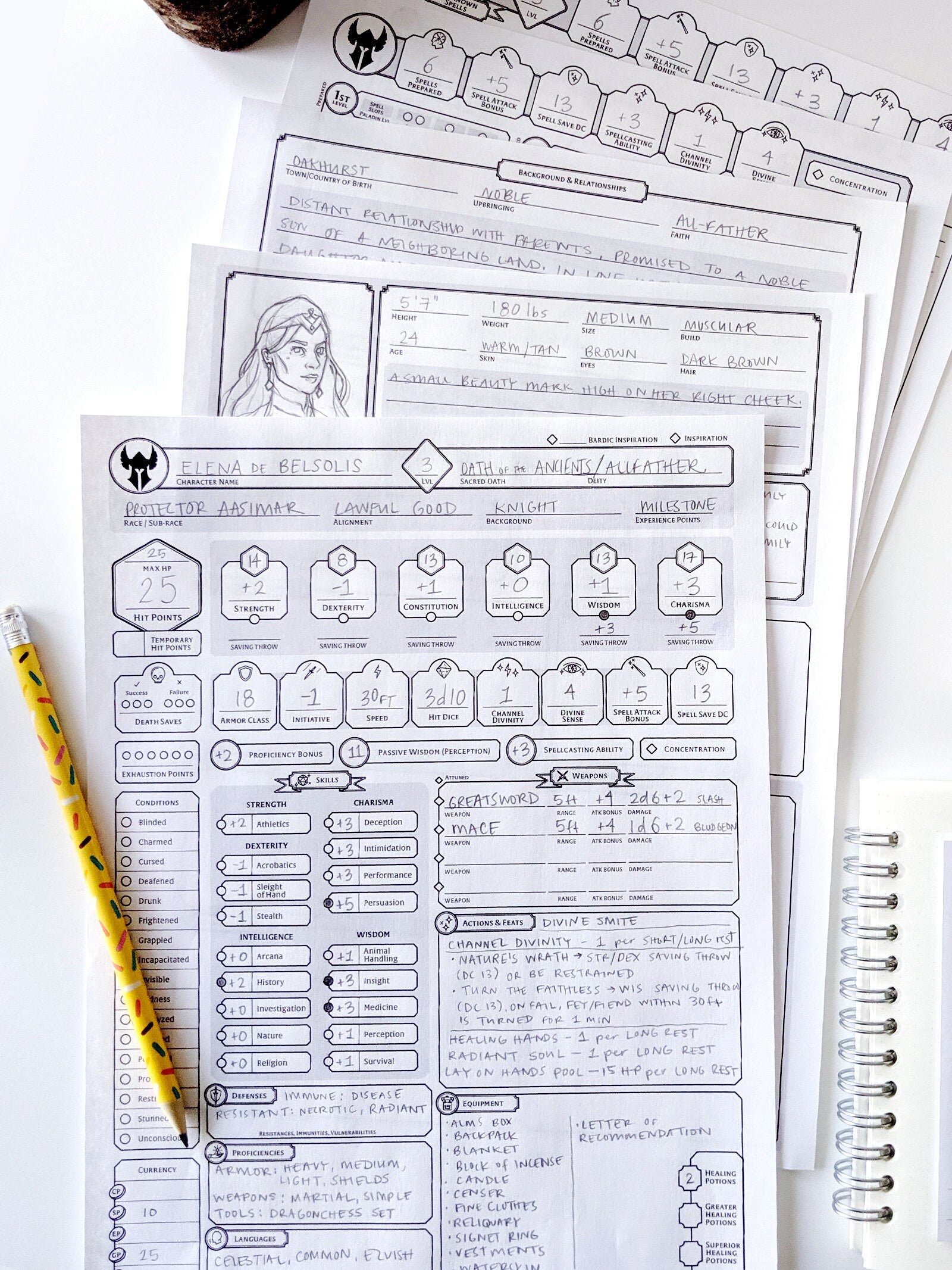 Dnd Paladin Character Sheet