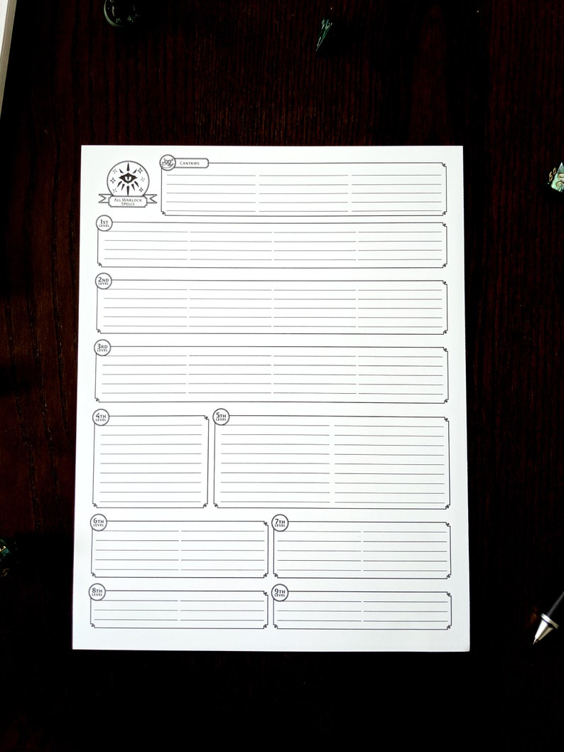 Dnd 5e Warlock Character Sheet