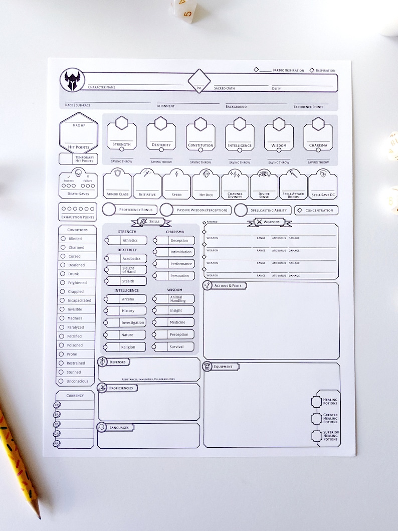 Paladin Tailor made Individuality Sheet - DnD 5e - Printable and Sort-Fillable photo about 5e Printable Character Sheet named Paladin Customized Individuality Sheet - DnD 5e - Printable and Sort-Fillable