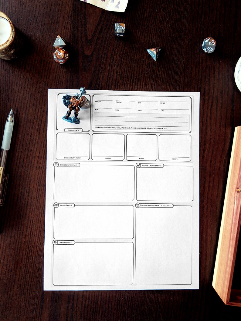 Cleric Custom Character Sheet Printable and Form-Fillable image 2