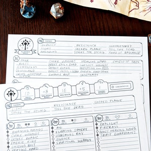 Cleric Custom Character Sheet Printable and Form-Fillable image 9