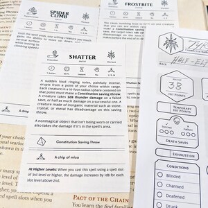 May include: A close-up of a Dungeons and Dragons character sheet with a half-elf character named Tyr. The sheet includes information about the character's race, hit points, temporary hit points, death saves, exhaustion, and conditions. The character sheet is printed on white paper with black text.