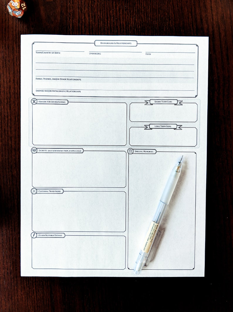 Cleric Custom Character Sheet Printable and Form-Fillable image 3