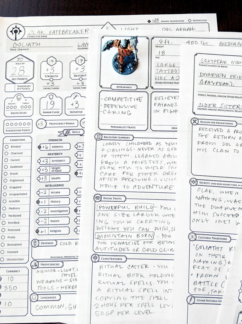 Cleric Custom Character Sheet Printable and Form-Fillable image 10