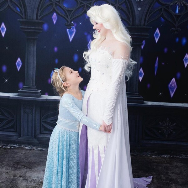 Queen Elsa Adult Costume Inspired, Elsa White Dress,  Elsa Frozen 2 Adult Costume, Elsa Frozen 2 Dress, Elsa Spirit DRess