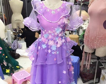 Atorcher Encanto Mirabel Kleid für Mädchen, Mädchen Mirabel Isabela Kostüm Kinder, Mädchen Prinzessin Kleid Kostüm Set mit Tasche