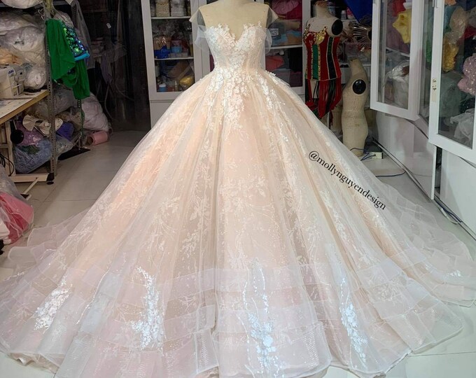 Off Shoulder Wedding Ivory Dress
