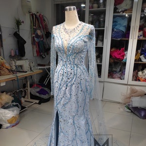 Elsa Broadway Inspired Costume, Adult Elsa Costume, Disney Inspired Frozen, Elsa Blue Dress, Evening Dress, Theatre Costume