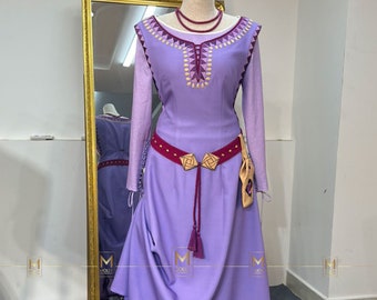 Disney Wish Asha Costume Dress Embroidery High-Quality - Cosplay Asha for Adult