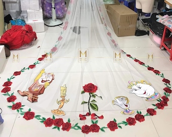 Bridals Veil - Veil Embroidery Flowers Wedding - Veil Wedding Cathedral - Veil Embroidery Flowers