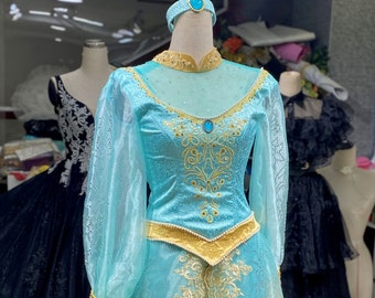 Princess Jasmine Cosplay, Jasmine Dress, Jasmine Custom, Jasmine Outfit Cosplay, Aladdin Custom Dress