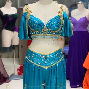 Princess Jasmine Blue Inspired Doll, Jasmine Adult Cosplay, Jasmine Costume, Jasmine Outfit in Blue color