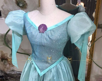 The Ariel Blue Dress With Sparkler Fabric Costume for Adult - Cosplay Costume - Etsy The Ariel Blue Dress With Sparkler Fabric Costume for Adult - Cosplay Costume - Etsy