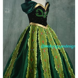 Anna Coronation Costume Inspired, Disney princess costume, Anna coronation gown Appliqué Embroidery