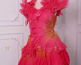 orange strapless prom dress A Line Strapless Beaded Orange Satin Short Prom Dresses, Orange Homeco –  Shiny Party
