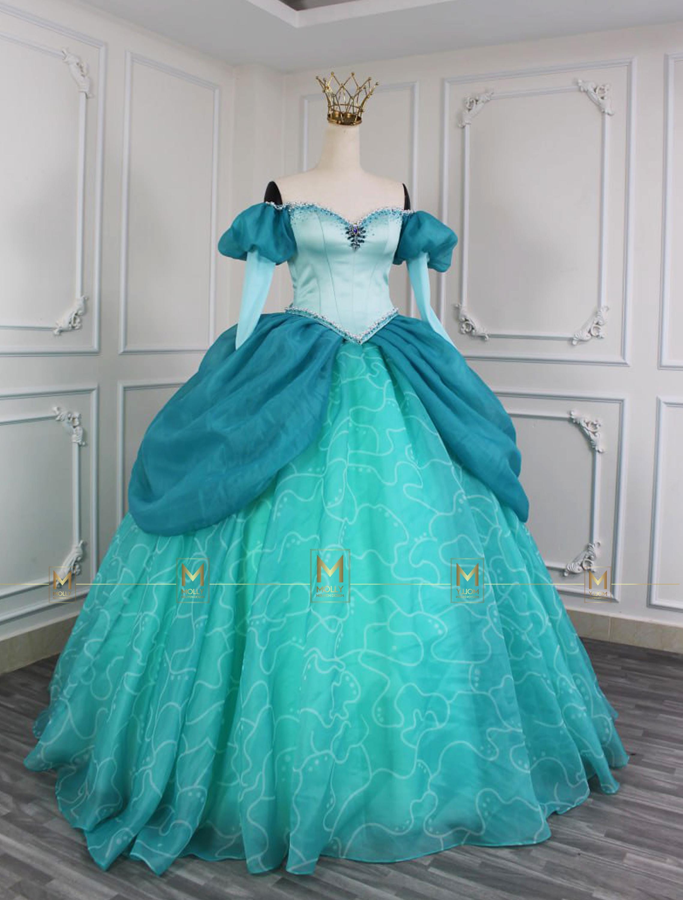 karen millen green dress Ariel Purple & Green Gown – princessprojectco