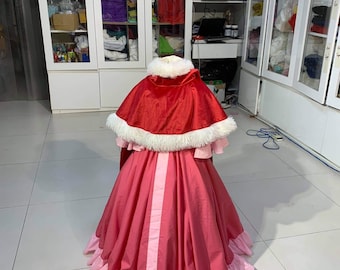 Belle Winter Kids Costume Dress, Belle Kids Cosplay Dress, Disney