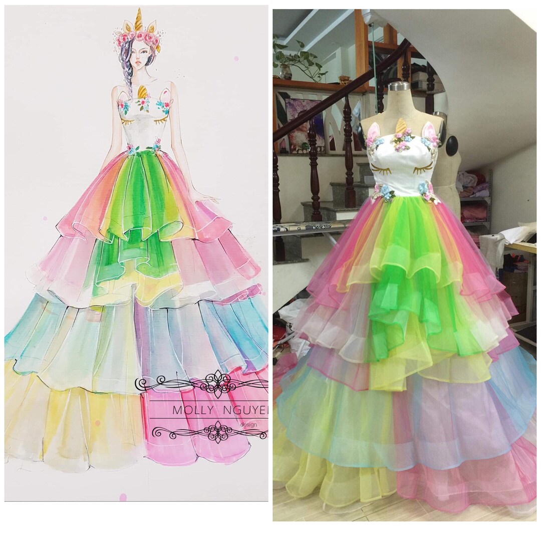 Unicorn Ballgown Disney Costume Unicorn Dress Color - Etsy