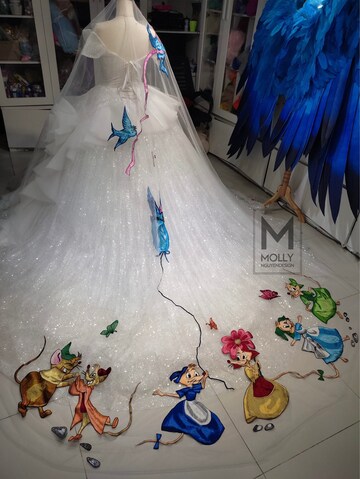 Embroideries Veil, Bridal Veil, Cinderella Wedding Veil, Cinderella veil, Wedding Veil, Disney Inspired Veil,