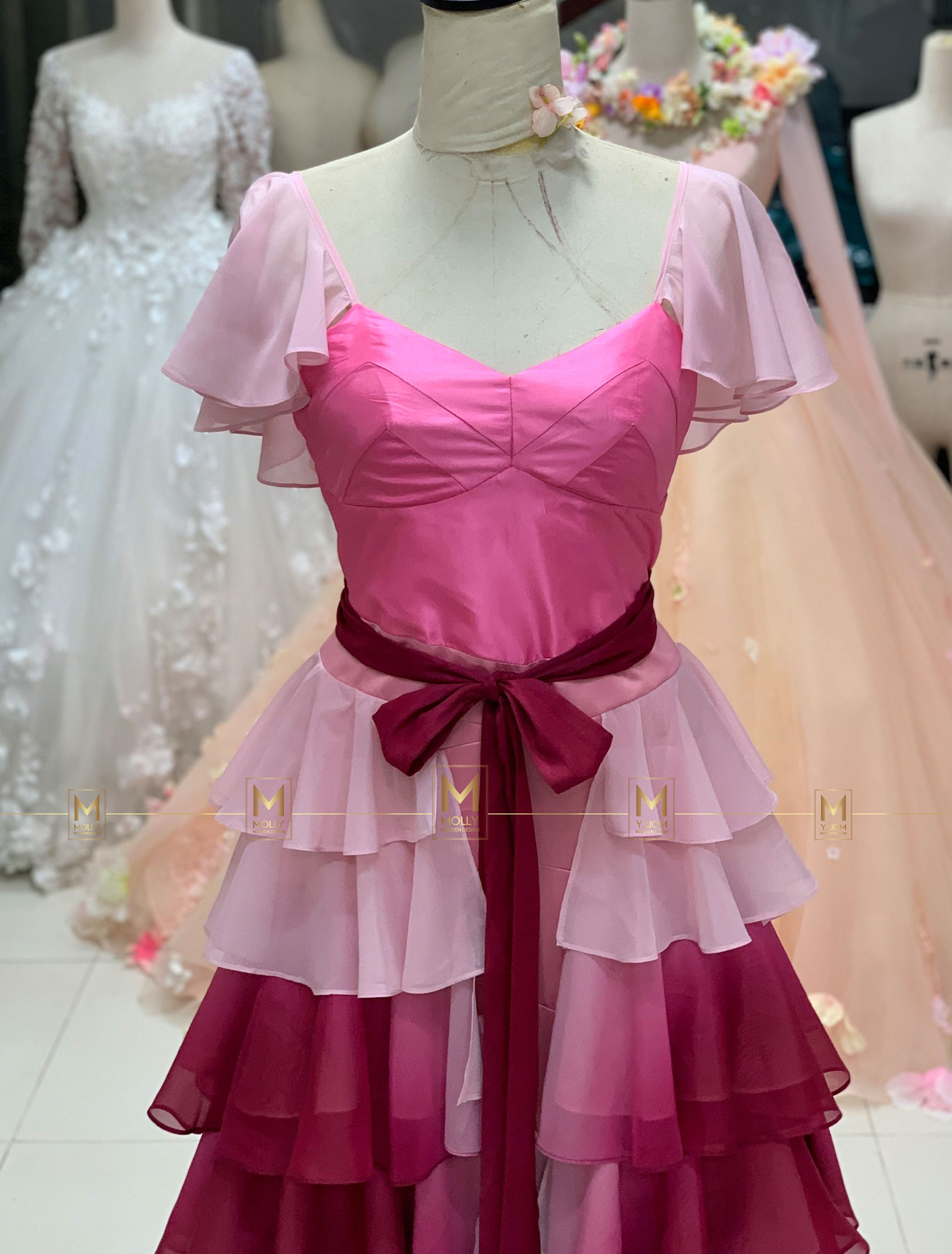 Pink Dress for Women - Pink Outfit cosplay with print fabric Pink Dress for Women - Pink Outfit cosplay with print fabric