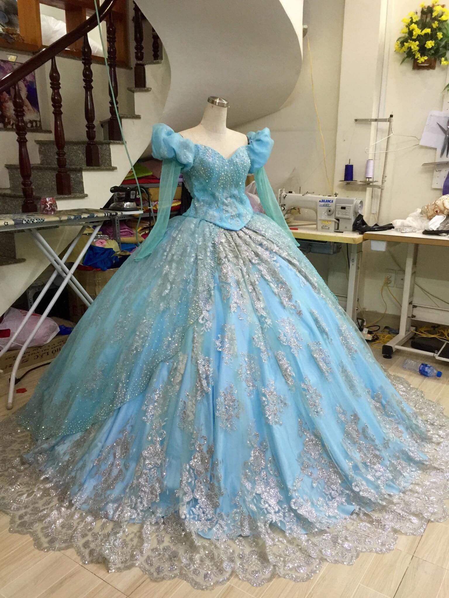 ariel in her gown
