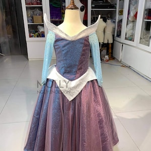 Aurora Farbe ändern Kinder Kleid, Dornröschen rosa/blau inspiriert, schlafen Kostüm Cosplay Kinder Kleid