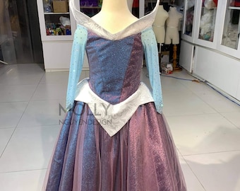 Aurora Color Change Kids Dress, Sleeping Beauty Pink/Blue Inspired, Sleeping Costume Cosplay Children Dress