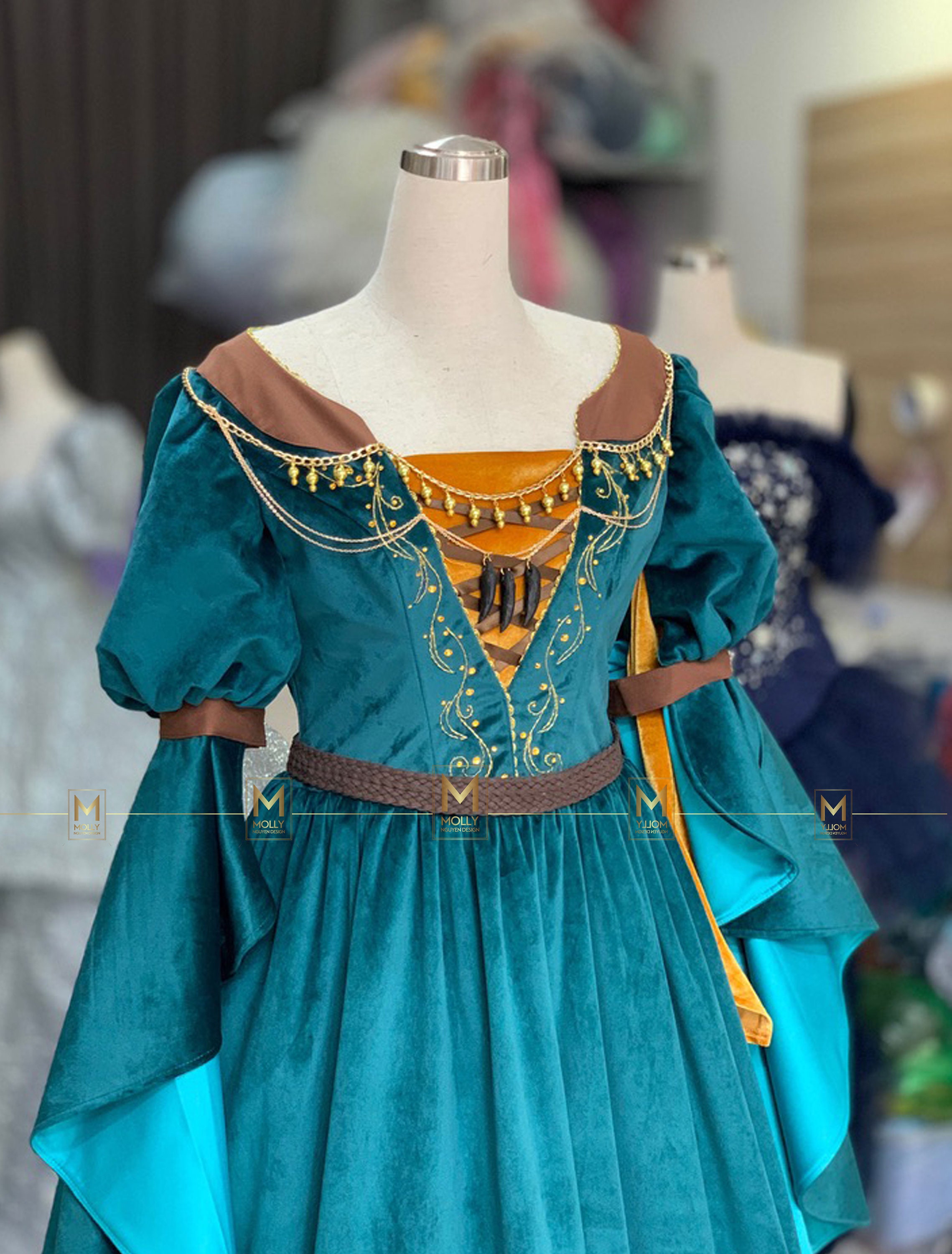 merida disney princess dress Merida | Girls Emerald Woodland Princess Dress | Storybook Adventure Costume  | Green Medieval Inspired Dress | Renaissance Dress for Girls