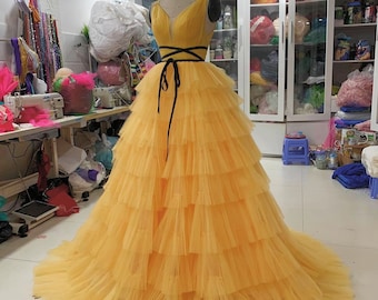 fancy yellow dress