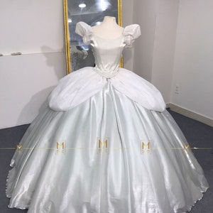 Cinderella Dress In White - Disney Princess Inspired, Cinderella Sliver Adult Costume, White Cinderella Dress,