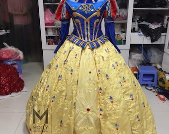 刺繍入り白雪姫パークコスチューム、ディズニー風、白雪姫ディズニー