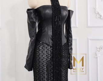 black dress midi length Linen Off The Shoulder Size:US14 - Preorder Hidden zipper/clasp at back Madison Ave. Boys' Little 10%