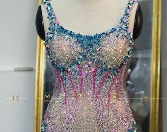 Conjunto completo de traje de cuerpo de amante de las cuentas, disfraz de cosplay - Traje de cuerpo inspirado en la época de la preocupación