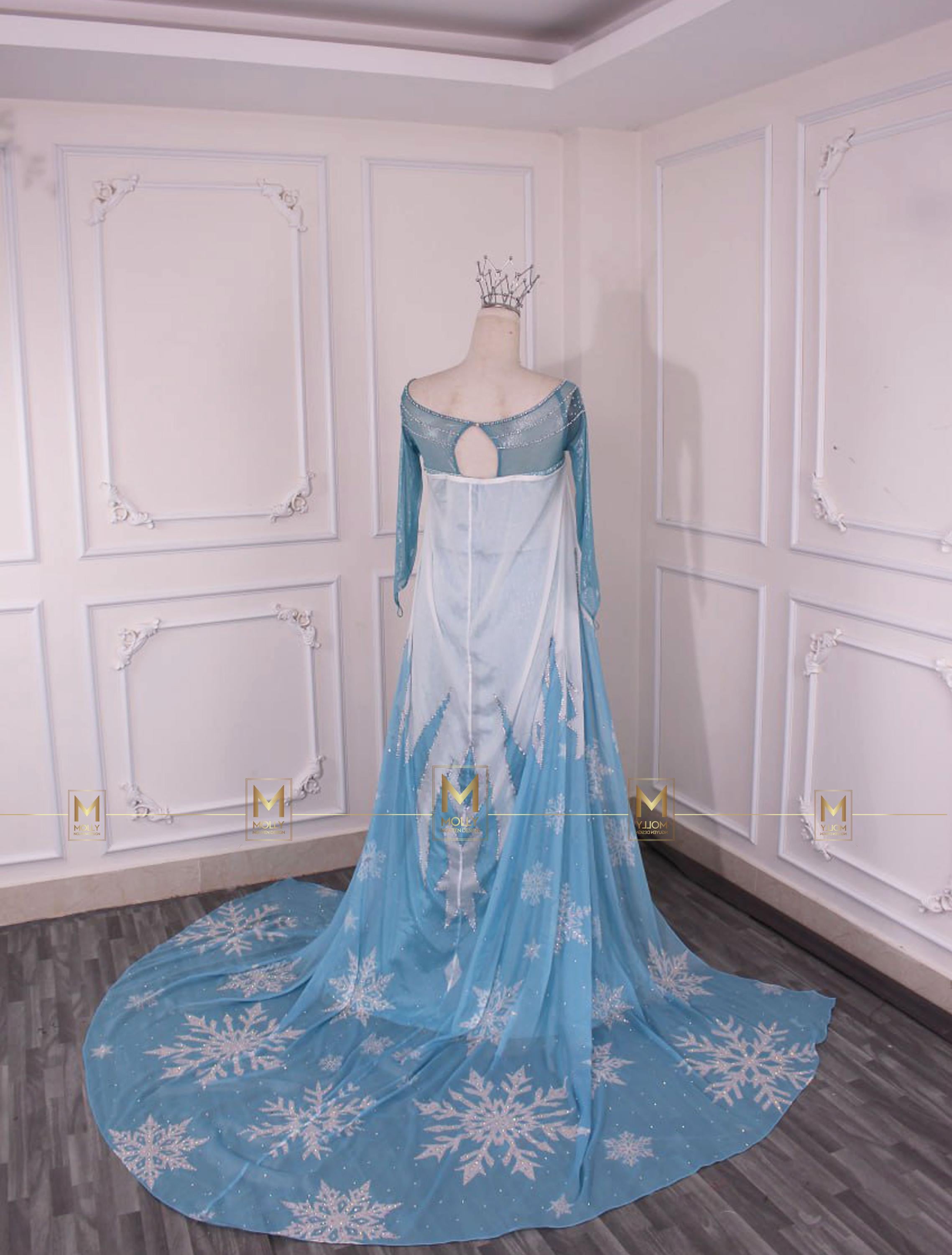 designer elsa dress The Elsa Inspired Dress Cosplay - Frozen Outfit Cosplay Beads