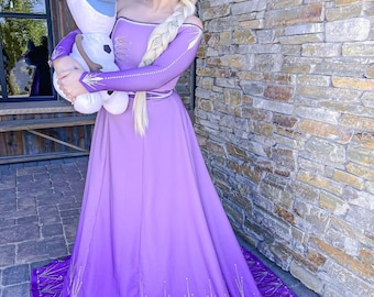 strapless open back dress Luxury Purple Flower Girl Dress Features Rose Texture D325, Purple / Child-8