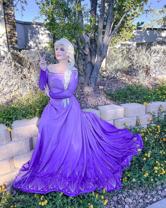 Purple Elsa Dress Inspired Elsa Costume Frozen 2 Glitter Painting Elsa  Costume Glitter Painting Costume 