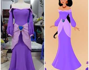 Purple Jasmine, Jasmine Costume, Disney Princess, Cosplay Costume Women Adult