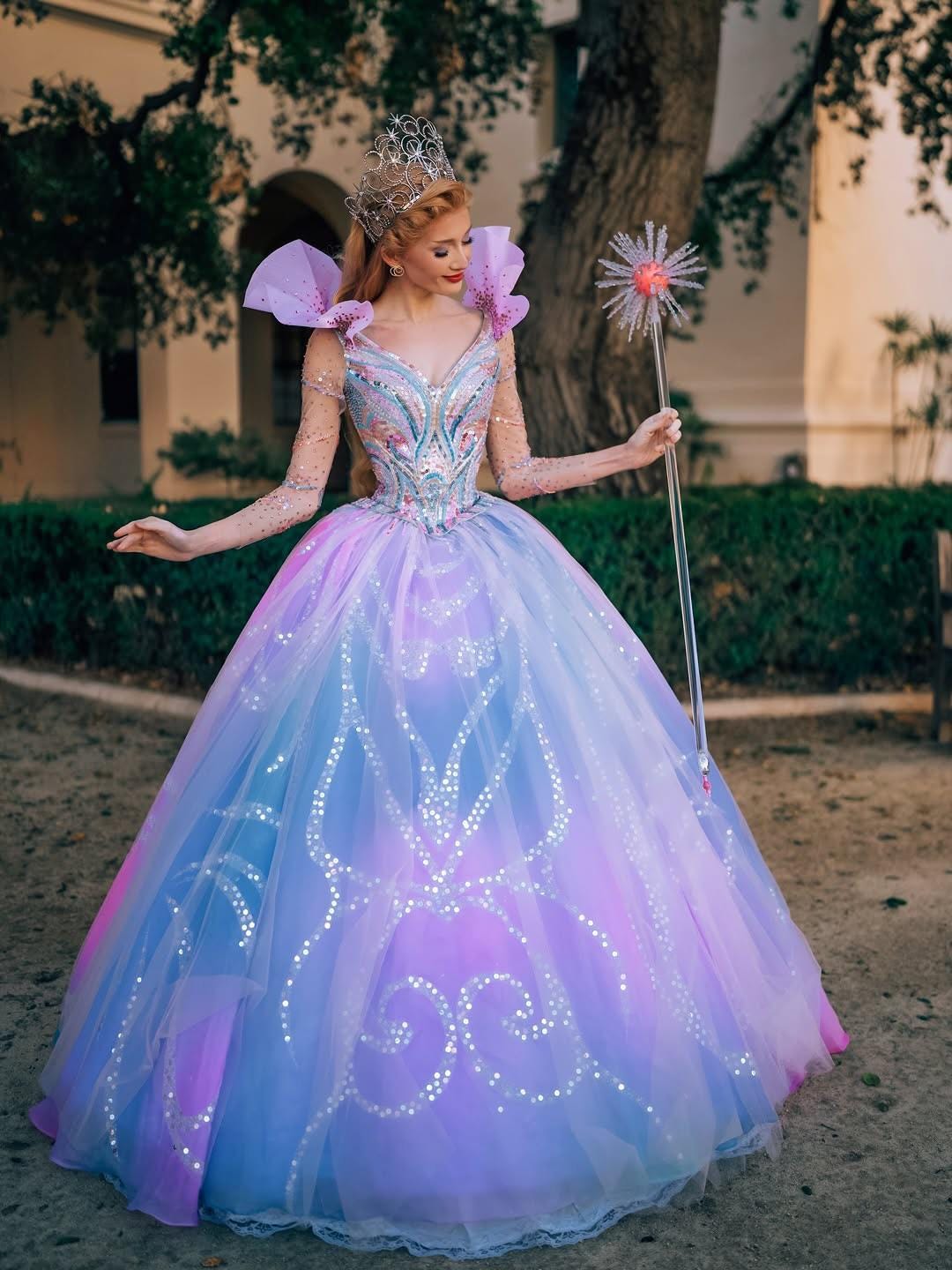 The Glinda Gown Cosplay, New Version - Cosplay Costume, Hand Bead Ball Gown