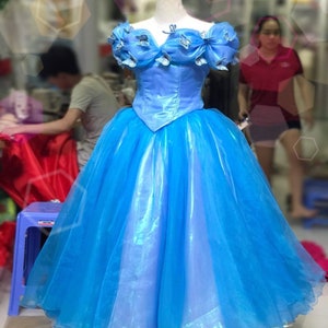 Knee length Cinderella - Cinderella Dress inspired, - Short Cinderella Dress - Blue Offshoulder dress